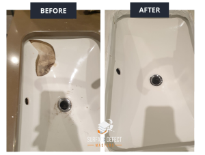 Example of a ceramic sink repair